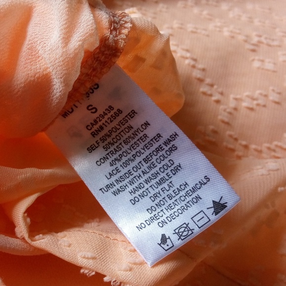 Miss Me Bright Orange Sheer Embroidered Top NWOT S - Picture 5 of 8